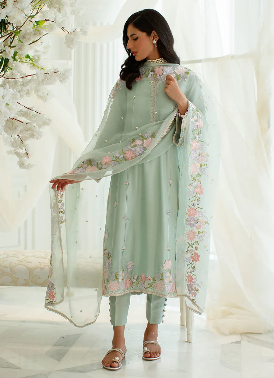 Eid Drop One - Menthe Shirt And Dupatta