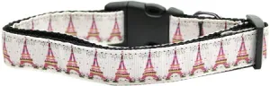 Eiffel Tower Nylon Dog Collar Xs