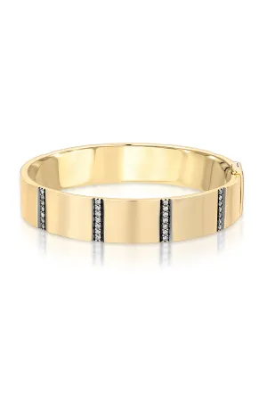 Eight Row Diamond Stripe Bangle