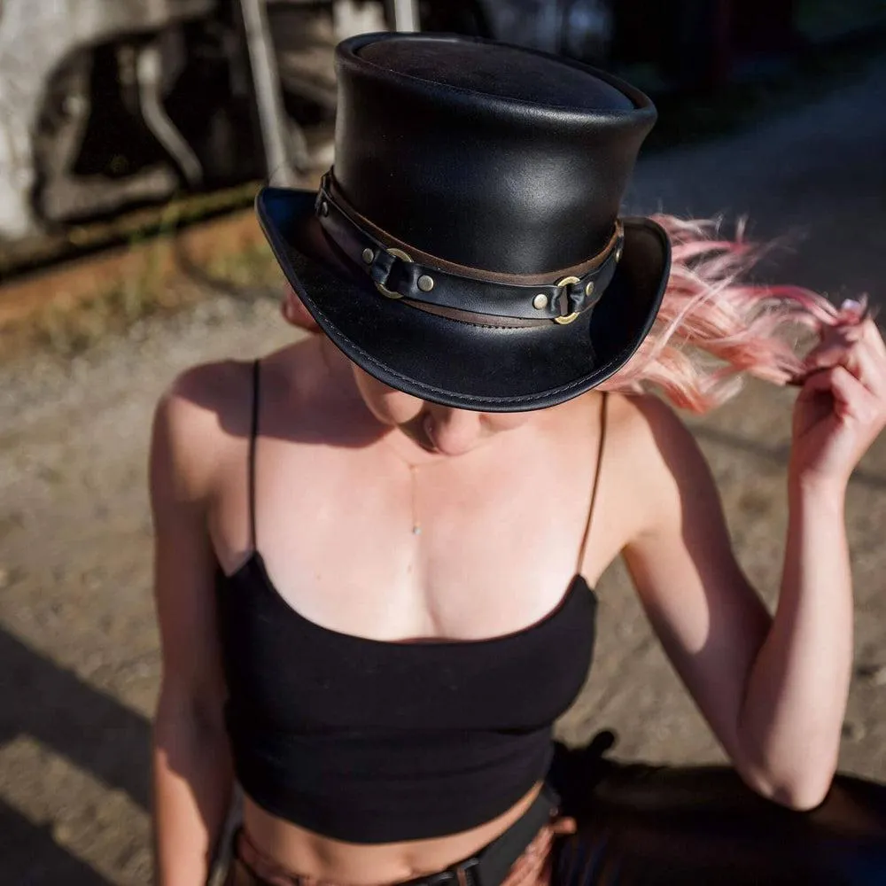 El Dorado SR2 | Womens Leather Top Hat with SR2 Hat Band