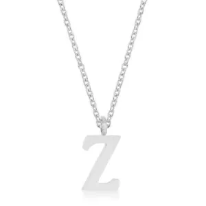 Elaina Rhodium Stainless Steel Z Initial Necklace