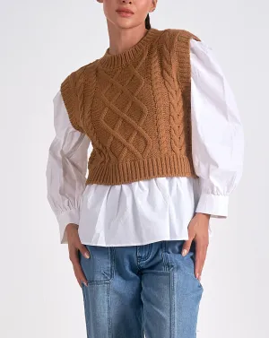 Elan Cable Layered Sweater Top