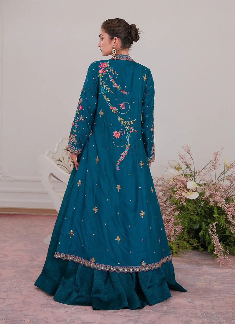 Elara Single Dhaagha Jacket With Block Printed Lehnga