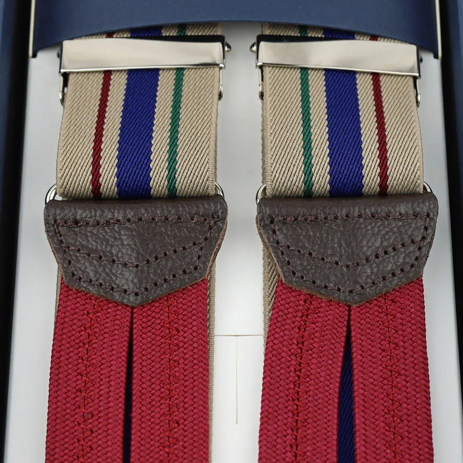 Elastic Barathea Braces - Beige / Navy