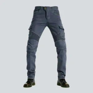 Elastic cargo men's biker jeans