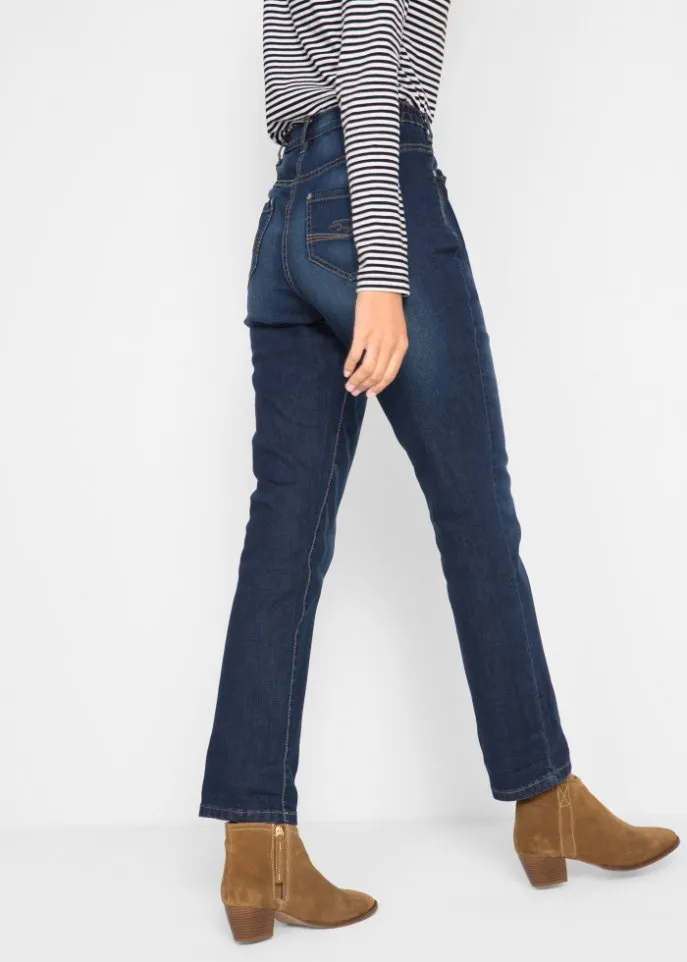 Elastic jeans with a high waist and a comfortable narrow belt Bpc Bonprix Collection, blue