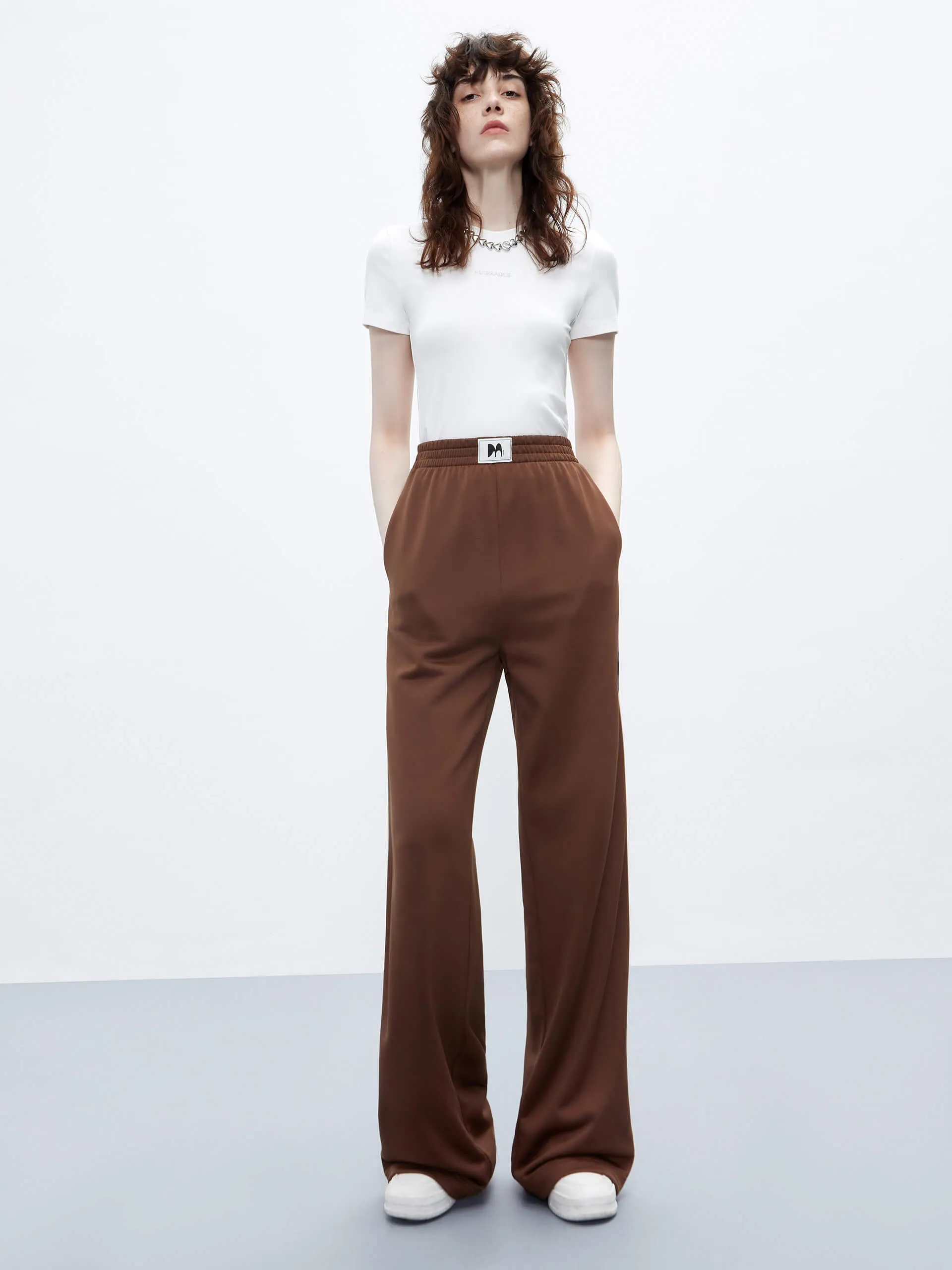 Elasticated Waist Straight Pants