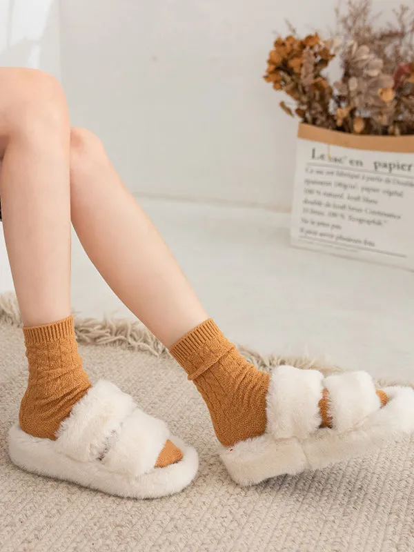 Elasticity Solid Color Split-Joint Socks