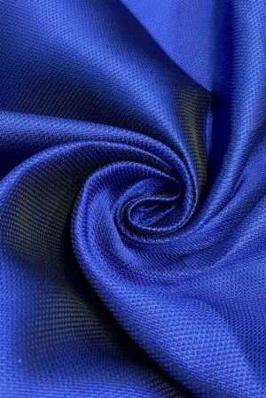 Electric Blue Italian Silk Blend Mikado Pique Fabric