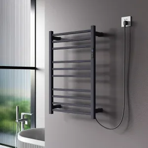 Electric Heated Towel Rail with Time and Temperature Settings US Plug