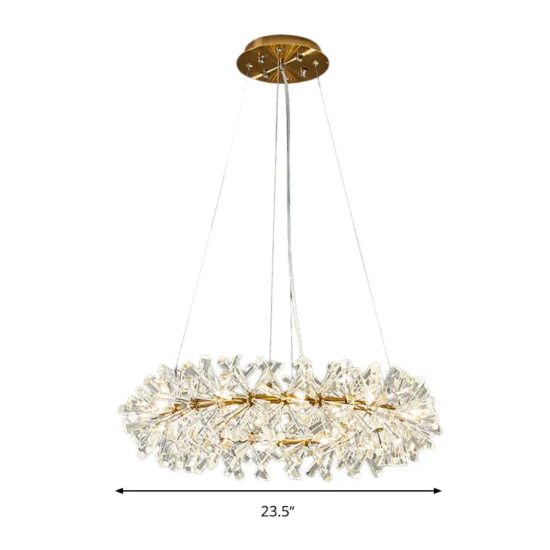 Elegant 18-Head Crystal Pendant Light Chandelier - Traditional Style, Clear Faceted Crystals lighting