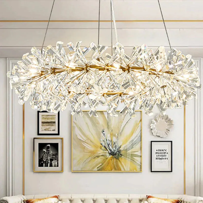 Elegant 18-Head Crystal Pendant Light Chandelier - Traditional Style, Clear Faceted Crystals lighting