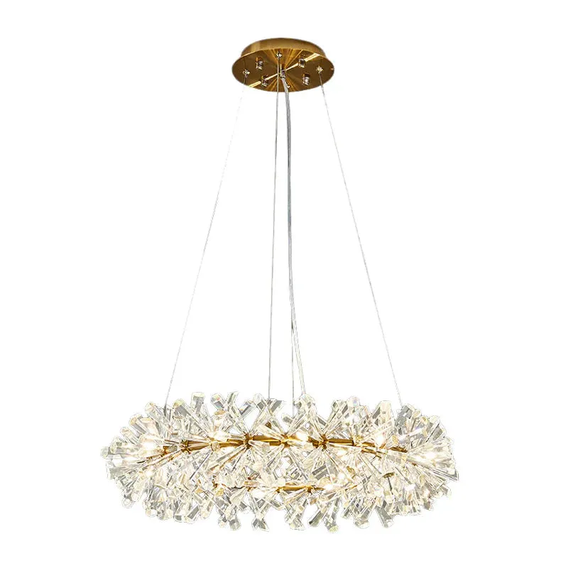 Elegant 18-Head Crystal Pendant Light Chandelier - Traditional Style, Clear Faceted Crystals lighting