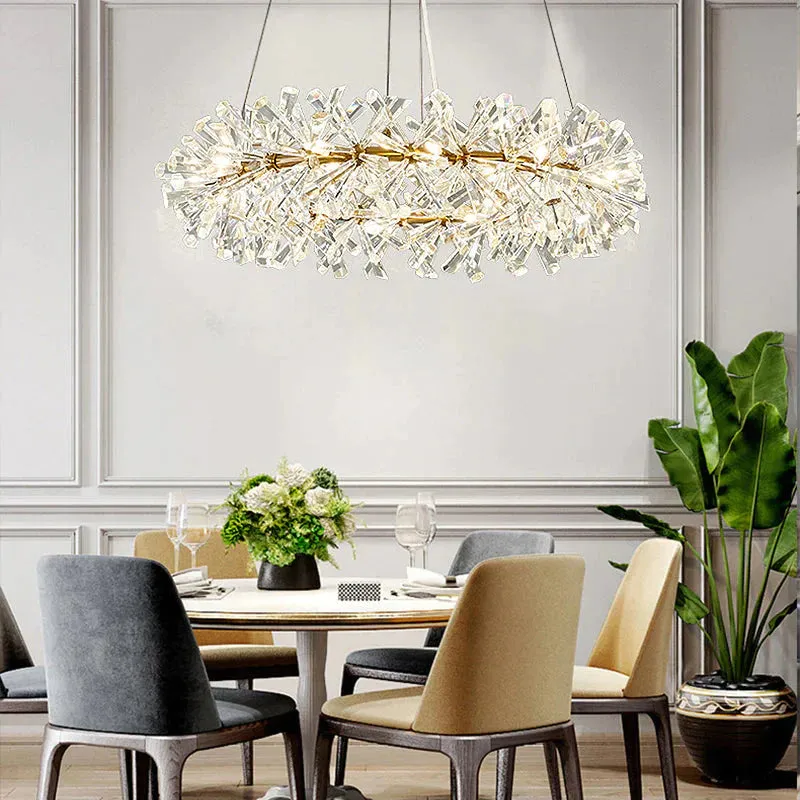 Elegant 18-Head Crystal Pendant Light Chandelier - Traditional Style, Clear Faceted Crystals lighting