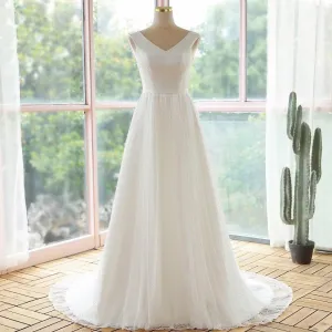 Elegant A line style lace wedding dresses