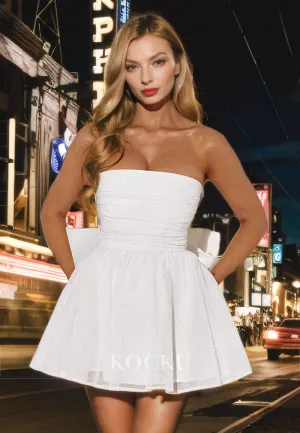 Elegant & Simple Off-Shoulder A-Line Party Homecoming Dress With Bowknot