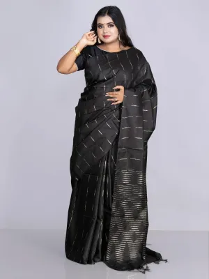 Elegant Black Woven BhagalPuri Silk Saree