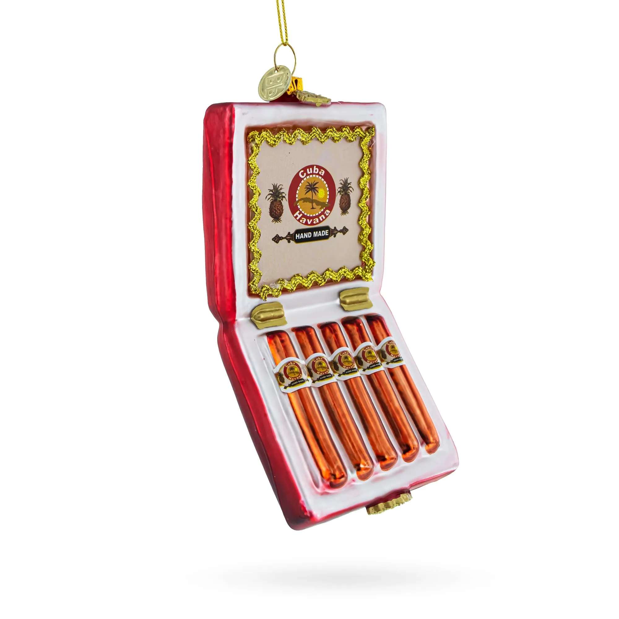 Elegant Box Of Cigars - Blown Glass Christmas Ornament