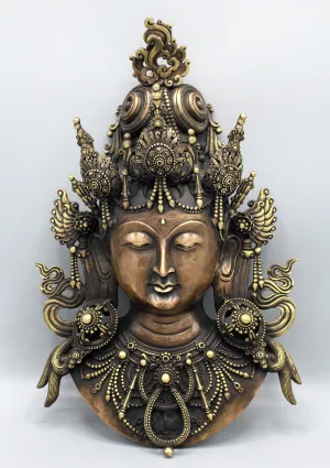 Elegant Brass Tara Wall Hanging Mask