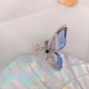 Elegant Butterfly Open Ring Statement Jewelry