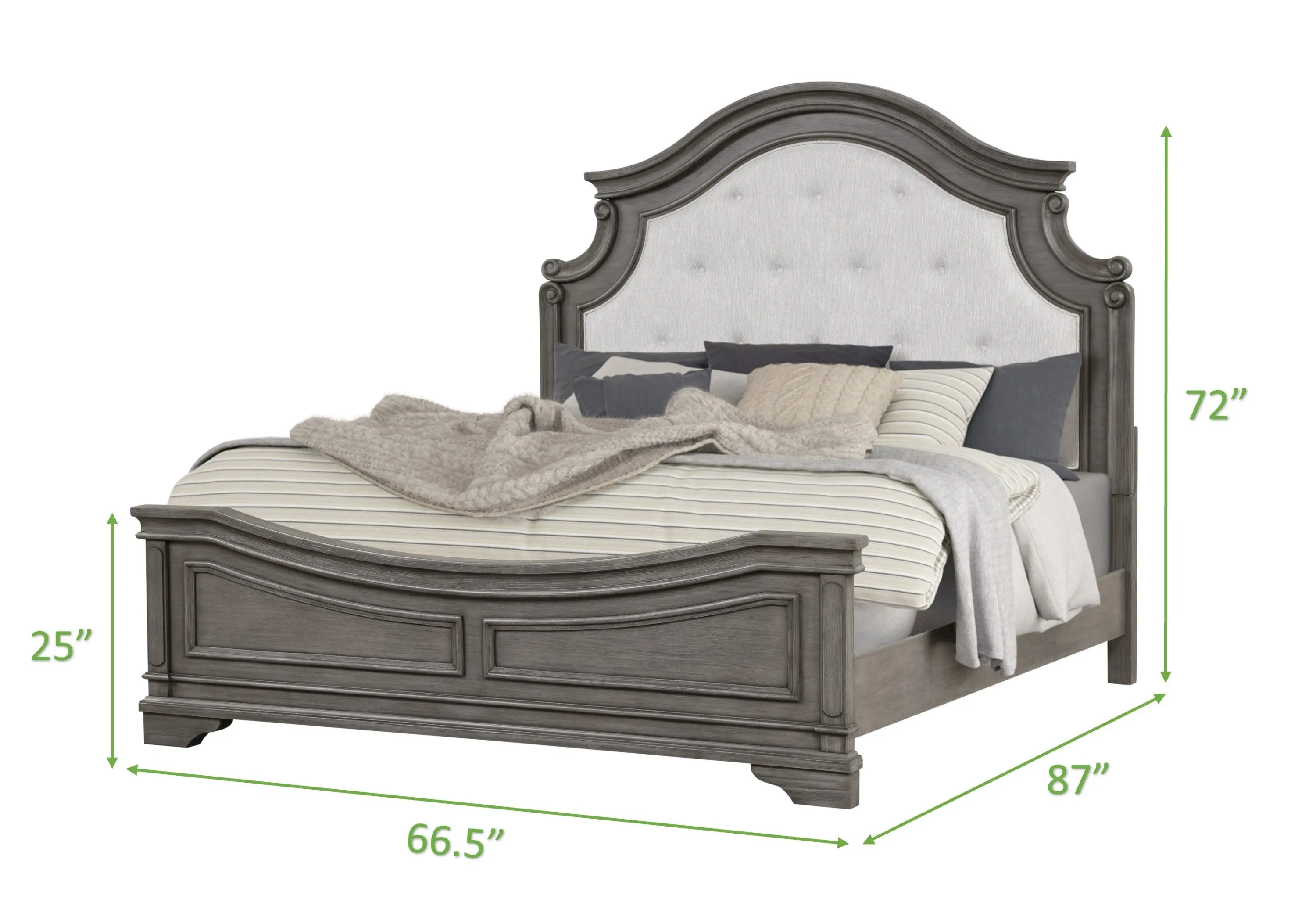 Elegant Dreams Gray King Bed