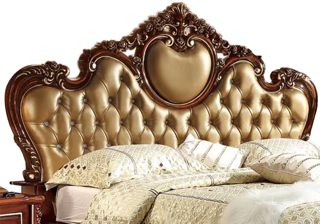 Elegant European Style Wooden Bed