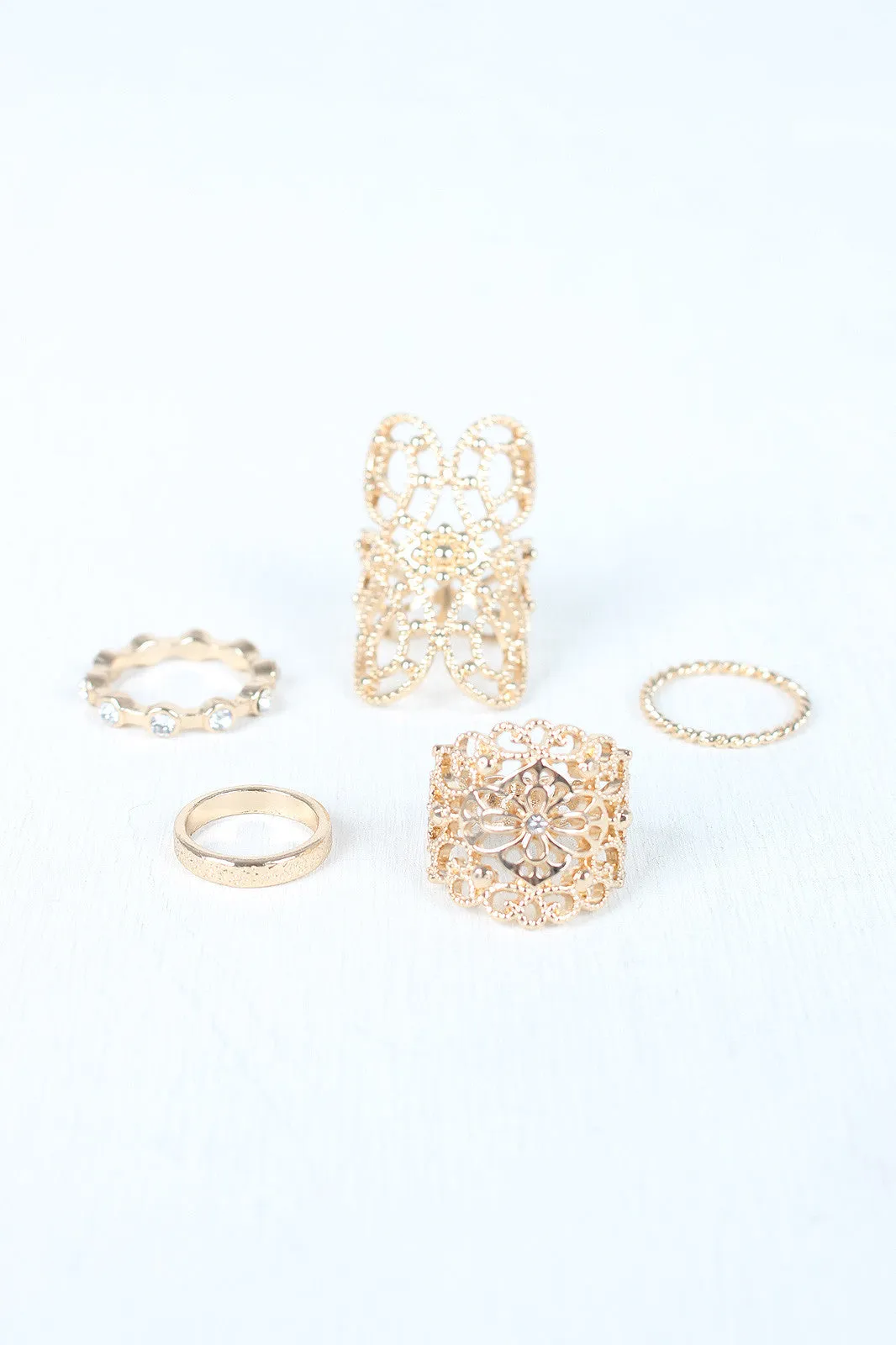 Elegant Filigree Cage Rings Set