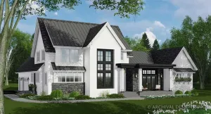 Elegant Four-Bedroom Home Plan with Spacious Design