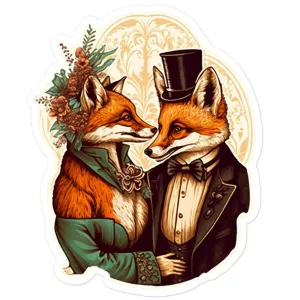 Elegant Fox II Bubble-Free Stickers