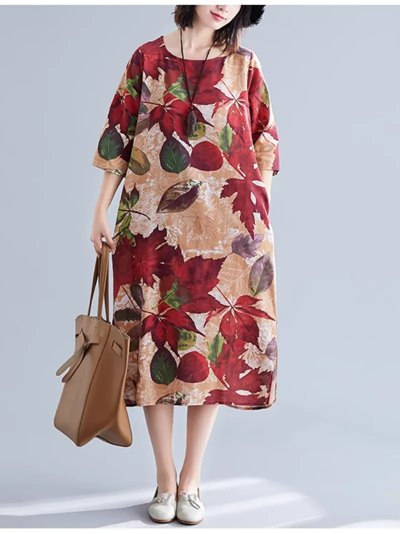 Elegant Grace Printed A-Line Dress