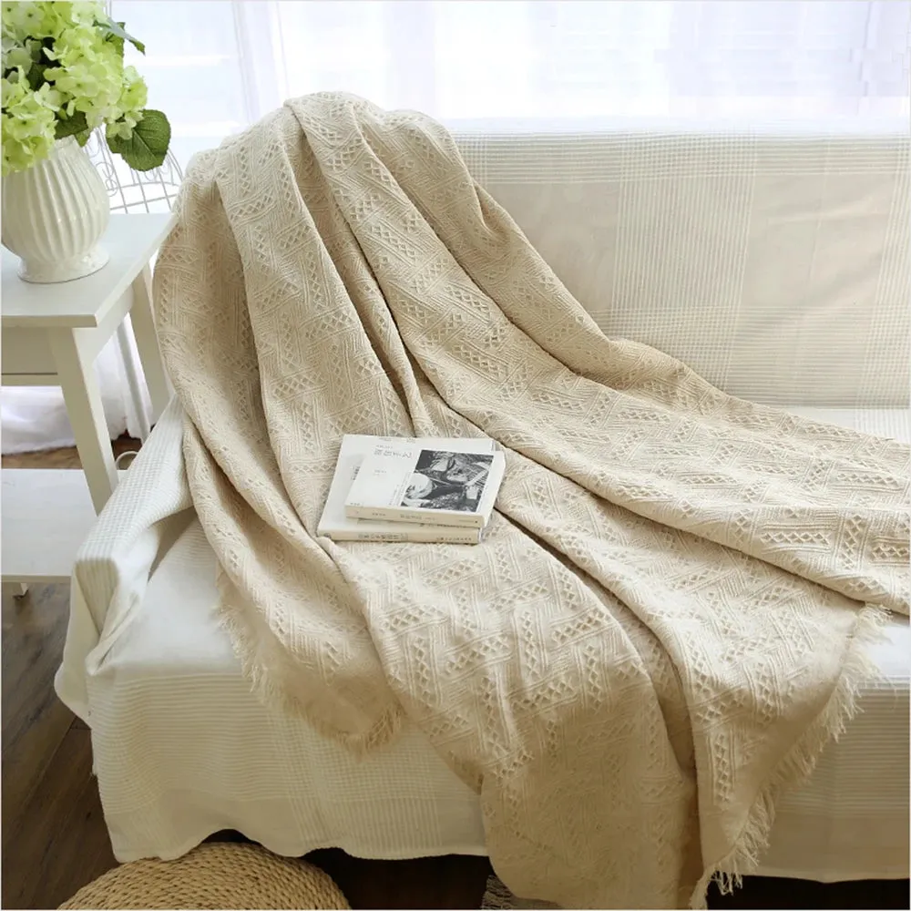 Elegant Handwoven Cotton Throw Blanket