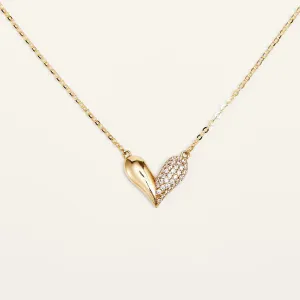 Elegant Heart Gold Pendant Necklace