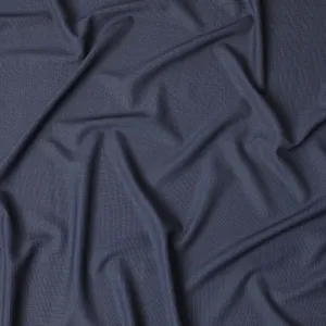 Elegant Italian Premium Wool Suiting Fabric - Navy Blue, 150 cm Width, 3.5 Mtrs Piece, Fine Textured Weave-D17770