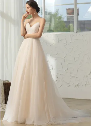 Elegant Lace Pleated A-Line Wedding Dress