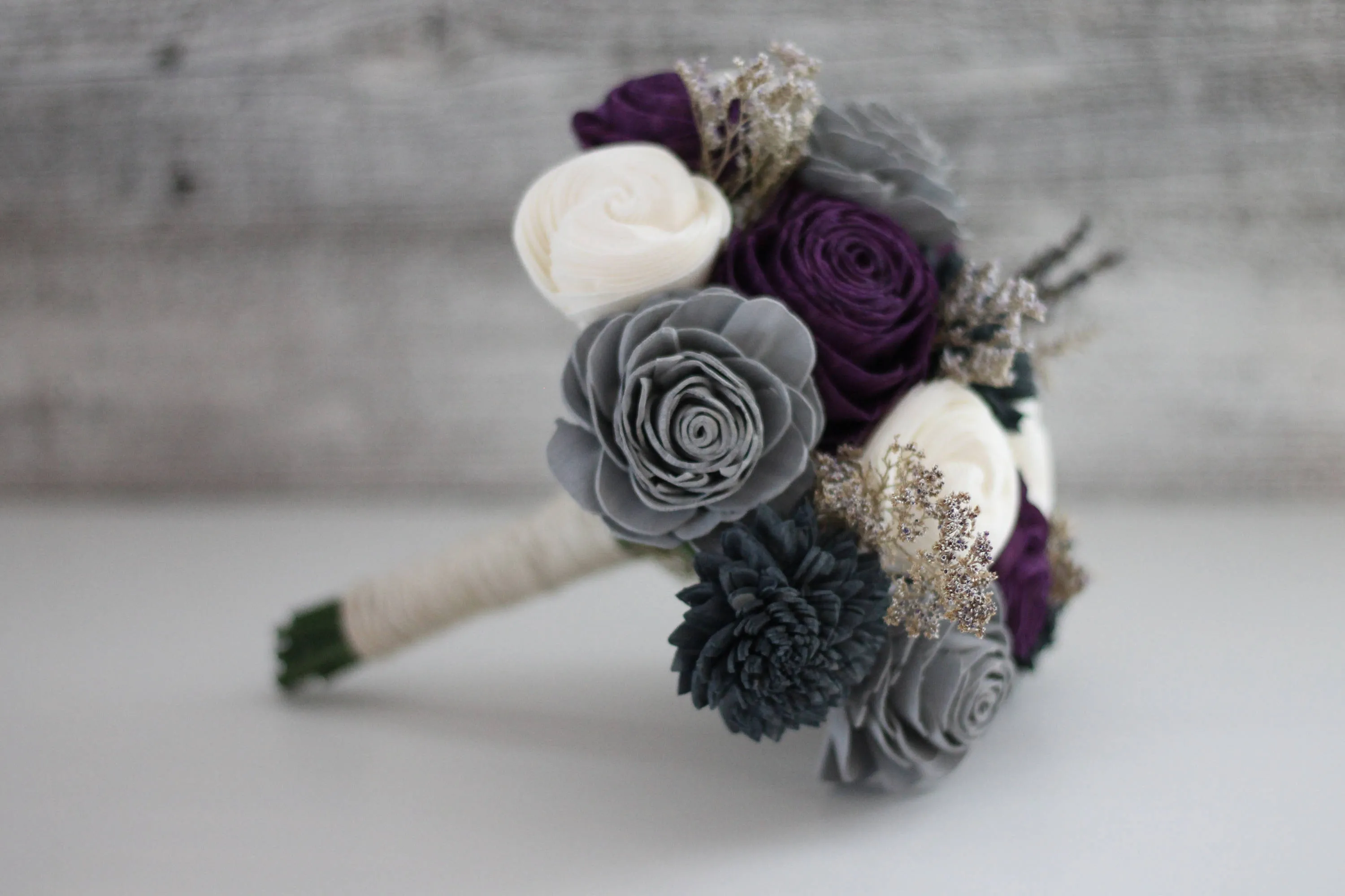 Elegant Lavender Wooden Flower Bouquet