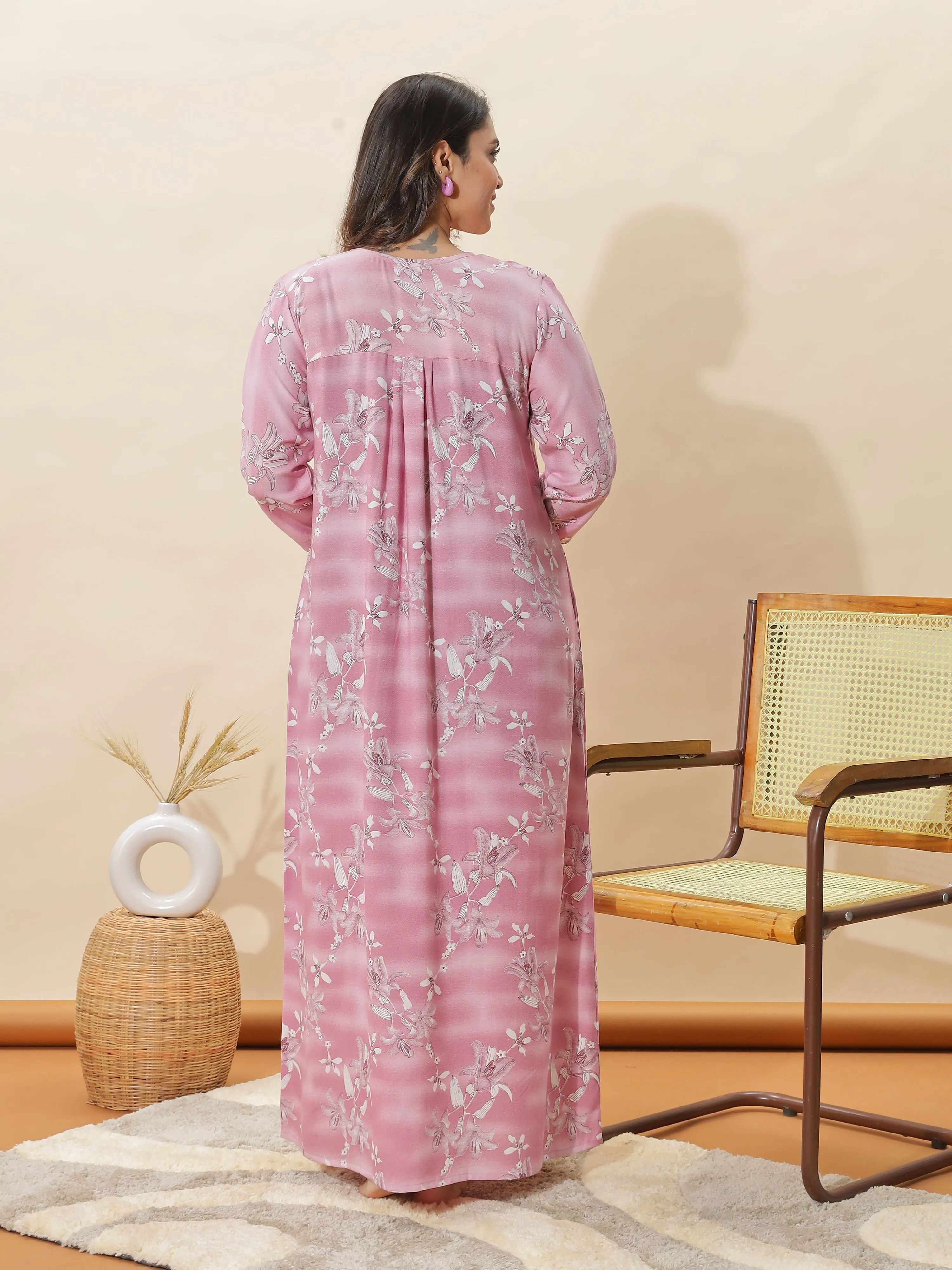 Elegant Light Pink Designer Nighty for Women Where Comfort Meets Style