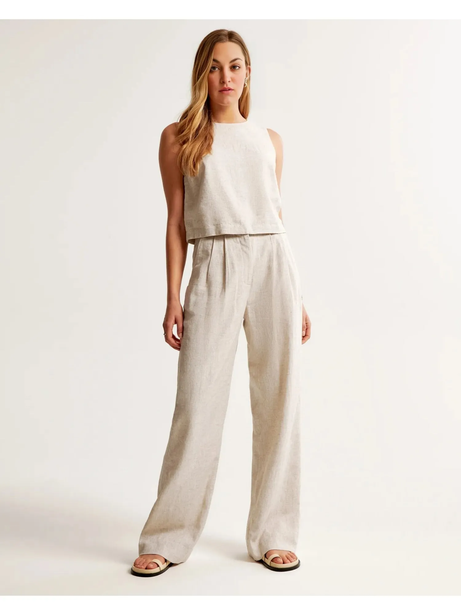 Elegant Linen Blend Two Piece Set