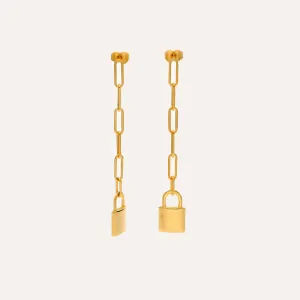 Elegant Lock-Chain Earrings