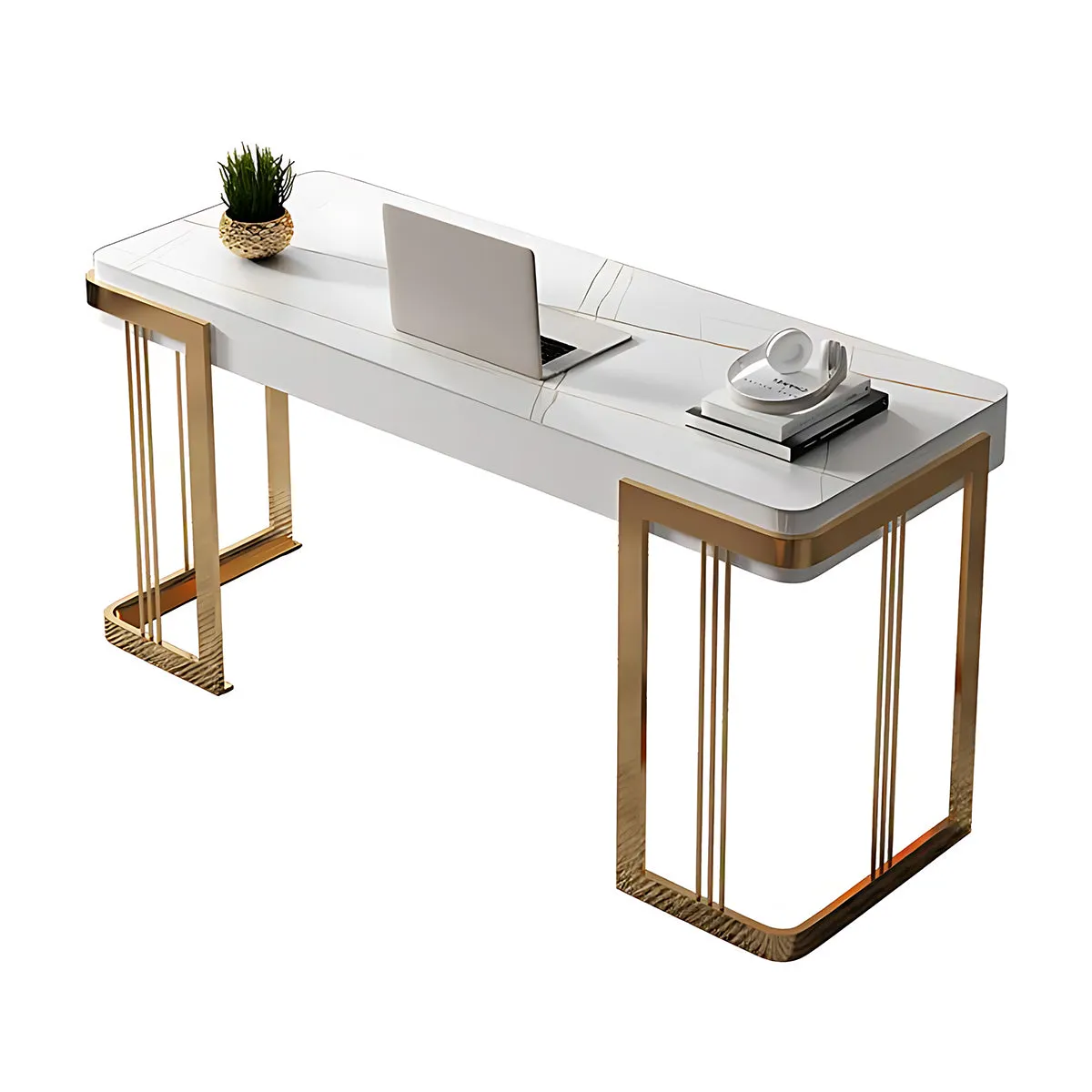 Elegant Minimalist Rectangular Executive Desk with Exquisite Leg Design