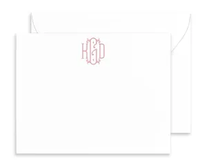 Elegant Monogrammed Note Cards with Envelopes