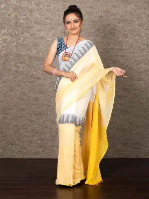 Elegant Multi Color Half Half Madhyamani Cotton Saree