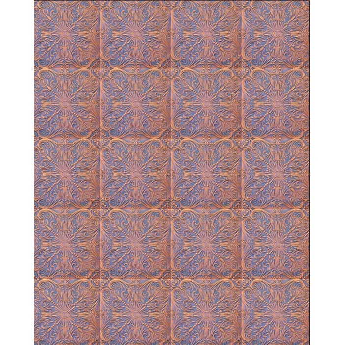 Elegant Orange Tiles Printed Backdrop