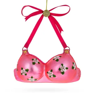 Elegant Pink Bra - Blown Glass Christmas Ornament