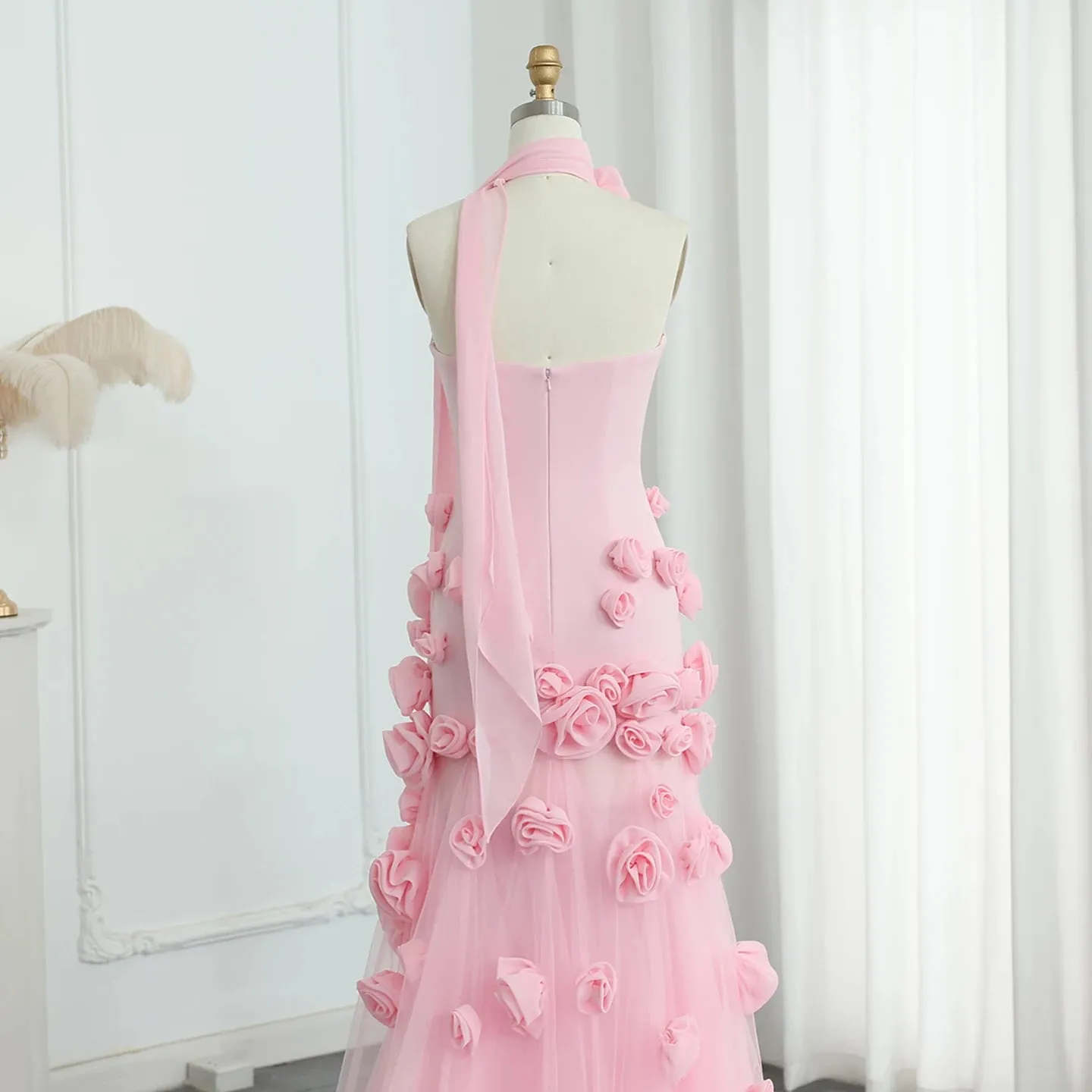 Elegant Pink Rose Gown