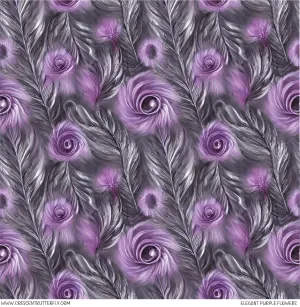 Elegant Purple Flowers Vinyl Sheet/Wrap