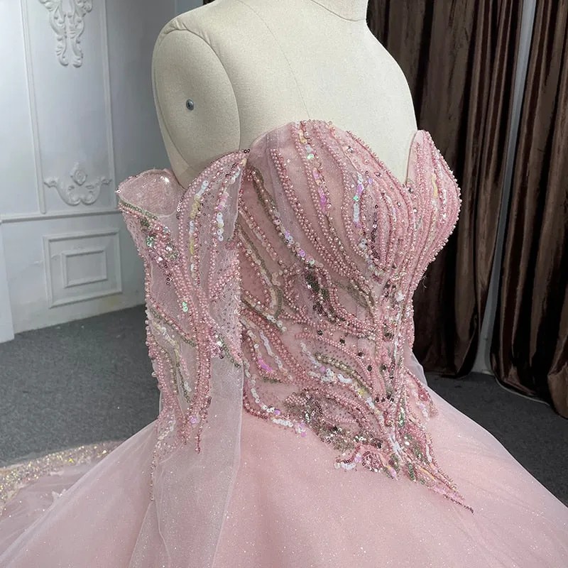 Elegant Quinceanera Pink Ball Gown Dress