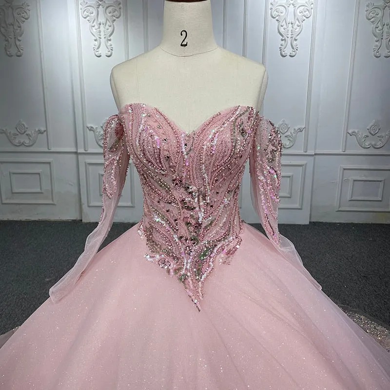 Elegant Quinceanera Pink Ball Gown Dress