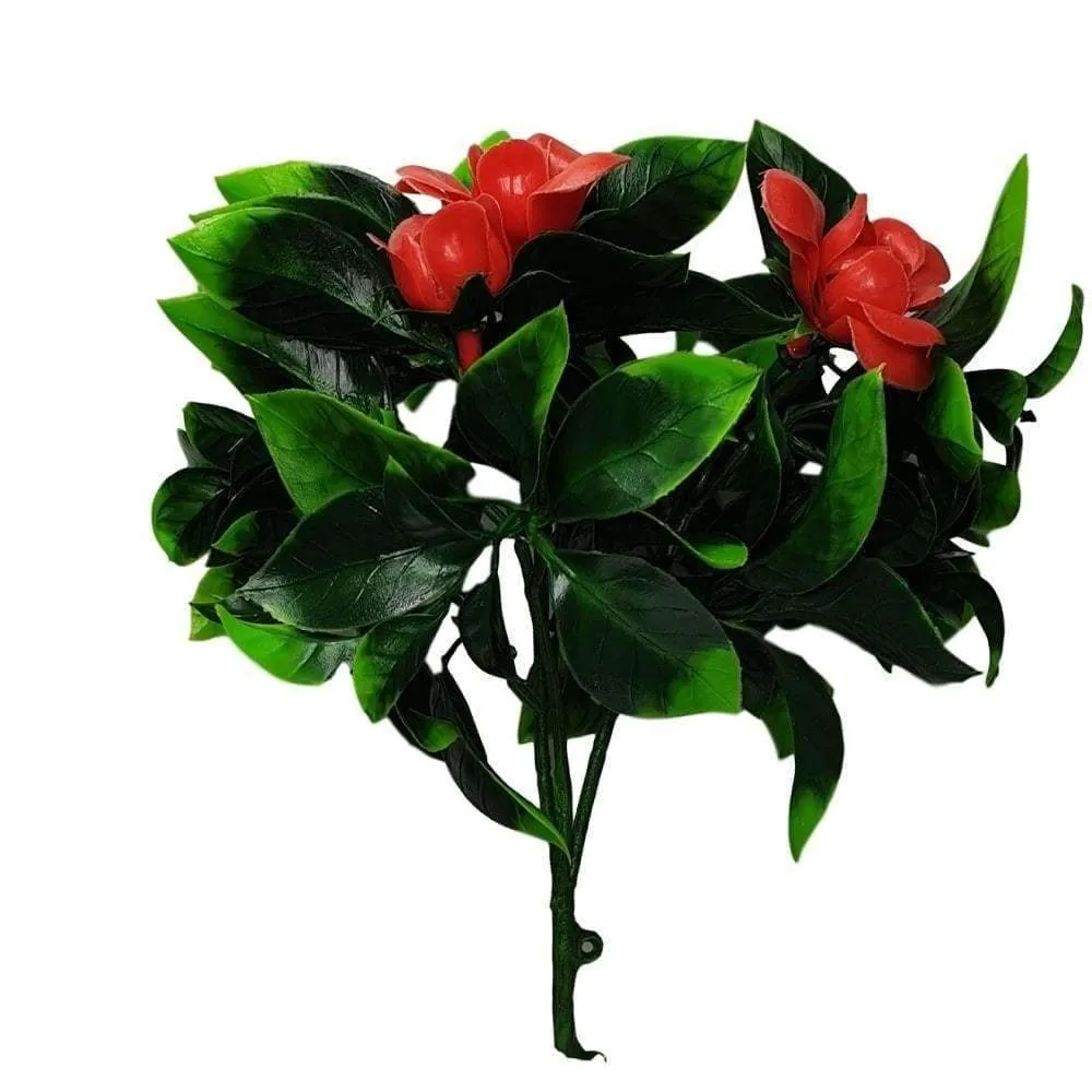 Elegant Red Rose Artificial Vertical Garden / Fake Green Wall 100cm x 100cm UV Resistant