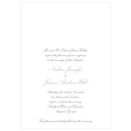 Elegant Script Invitation Lavender