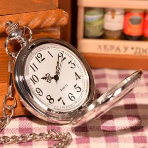 Elegant Silver Pocket Watch